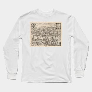 Vintage Pictorial Map of Zurich Switzerland (1581) Long Sleeve T-Shirt